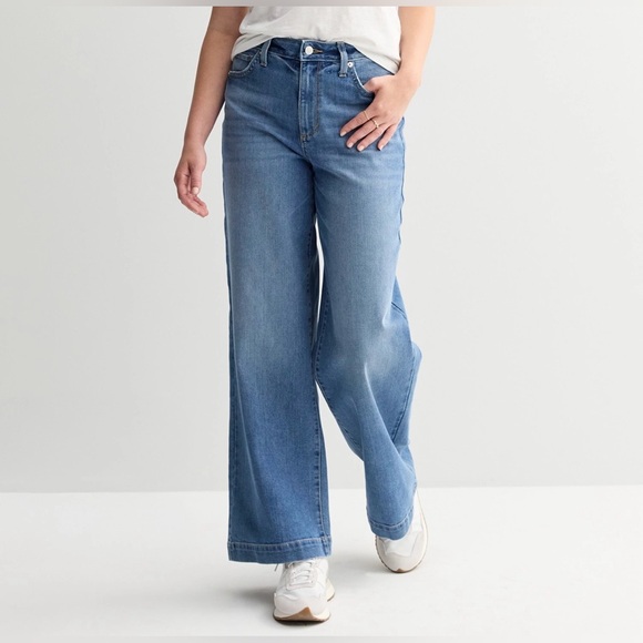 Sonoma Denim - New Kohls Sonoma High rise Wide Leg Jeans stretch women’s size 16